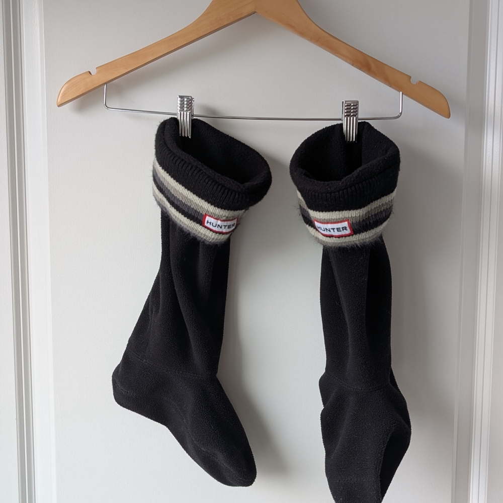 Hunter Black Fleece Wool Boot Socks
